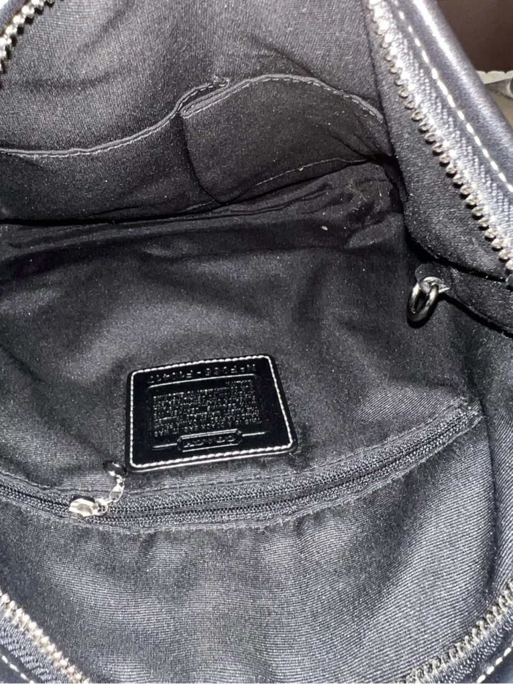 Coach Black and Gray Monogram Crossbody with Tassel